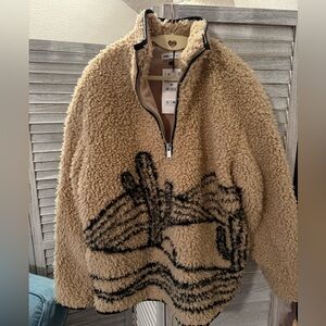 Zara fleece pullover jacket